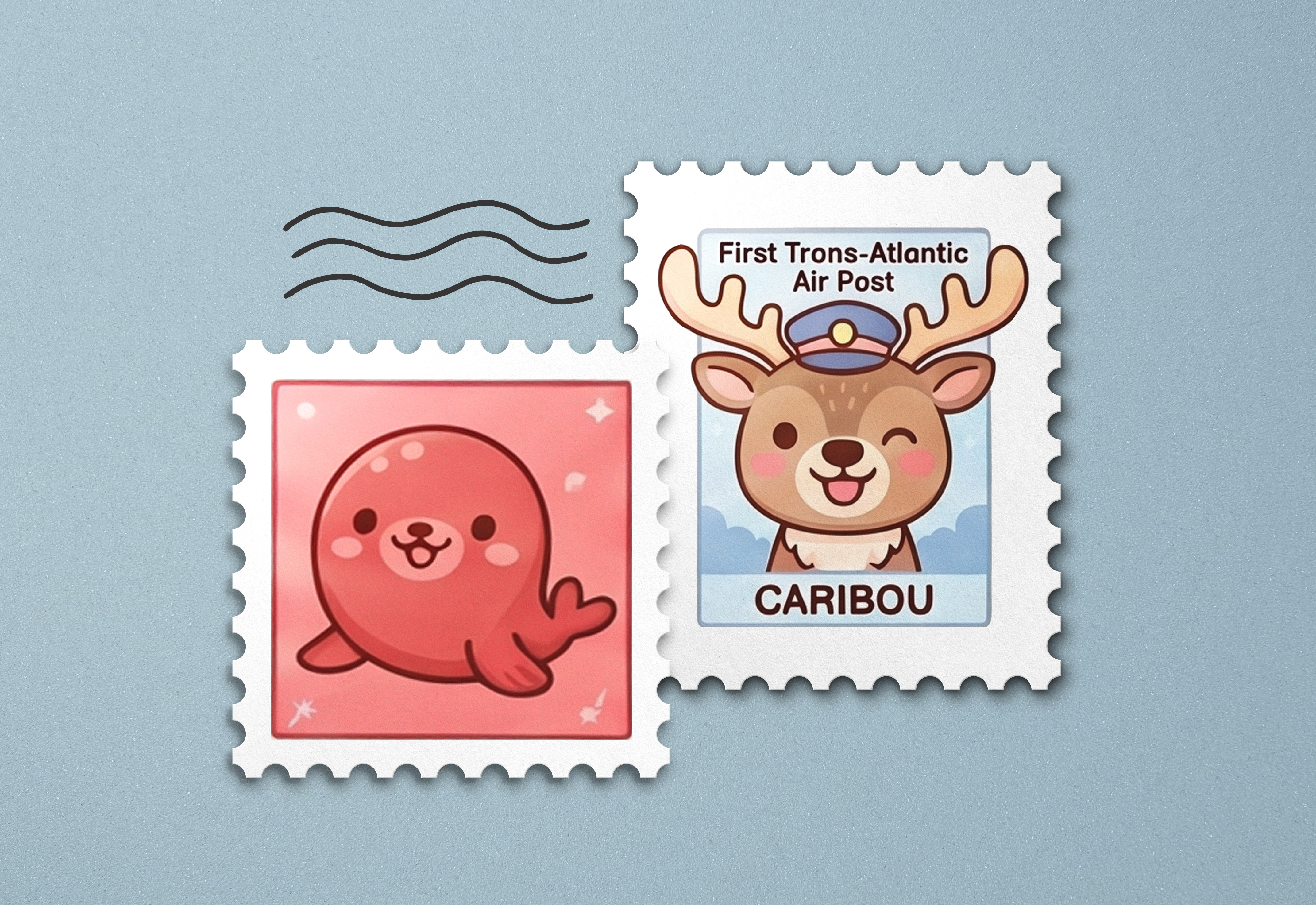 Illustration of a child designing a stamp